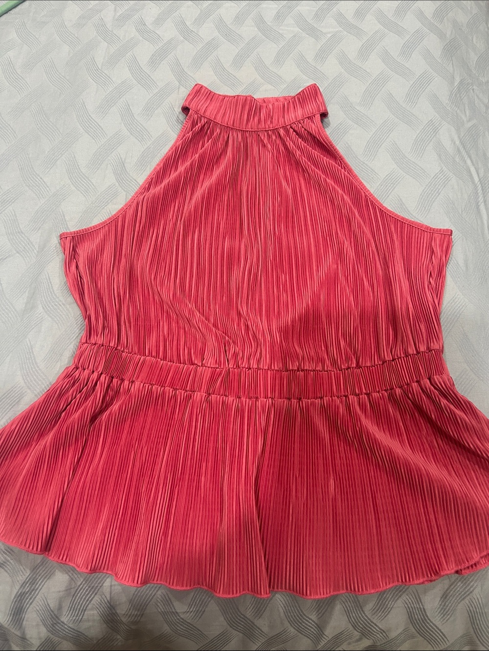 New York & Company Pink Pleated Halter Top